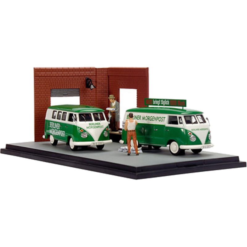 1/43 VOLKSWAGEN Combi T1 (X2) "Berliner Morgenpost" + 2 personnages VOLKSWAGEN