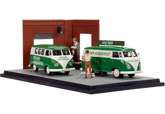 1/43 VOLKSWAGEN Combi T1 (X2) "Berliner Morgenpost" + 2 personnages VOLKSWAGEN