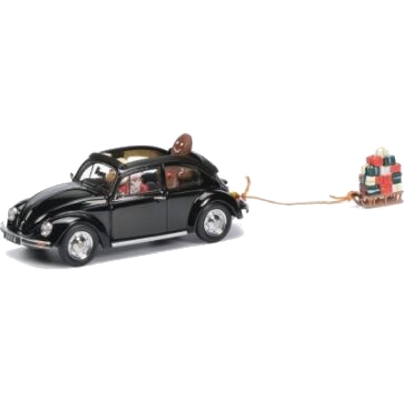 1/43 VOLKSWAGEN Coccinelle Noël + Luge cadeaux + Personnages VOLKSWAGEN