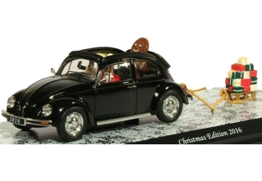 1/43 VOLKSWAGEN Coccinelle Noël + Luge cadeaux + Personnages VOLKSWAGEN