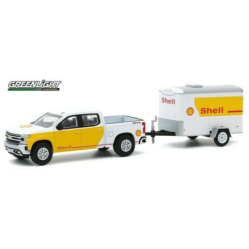 1/64 CHEVROLET Silverado + Remorque Cargo "Shell" 2019 CHEVROLET 1/64 CHEVROLET Silverado + Remorque Cargo "Shell" 2019 CHEVROLET