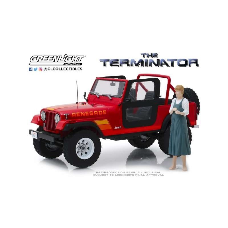 1/18 JEEP CJ-7 "TERMINATOR" + Personnage Sarah CONNOR 1983 JEEP