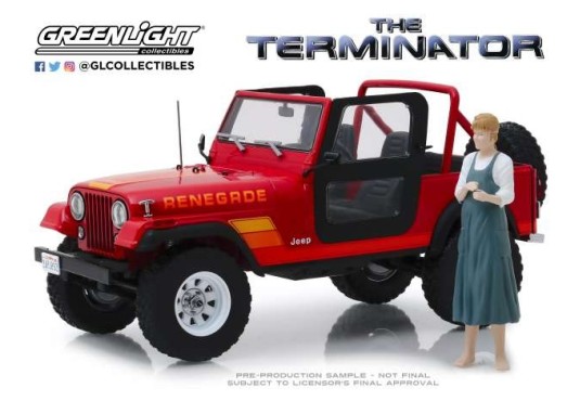 1/18 JEEP CJ-7 "TERMINATOR" + Personnage Sarah CONNOR 1983 JEEP