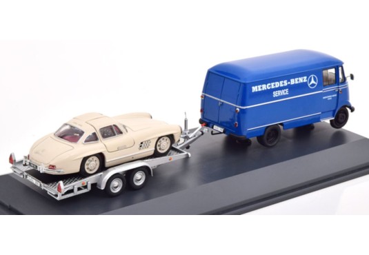 1/43 MERCEDES L319 "Mercedes-Benz Service" + Remorque + Mercedes 300 SL MERCEDES