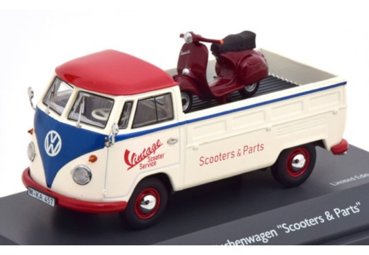 1/43 VOLKSWAGEN Combi T1b "Scooters & Parts" Scooter Service + Scooter VOLKSWAGEN