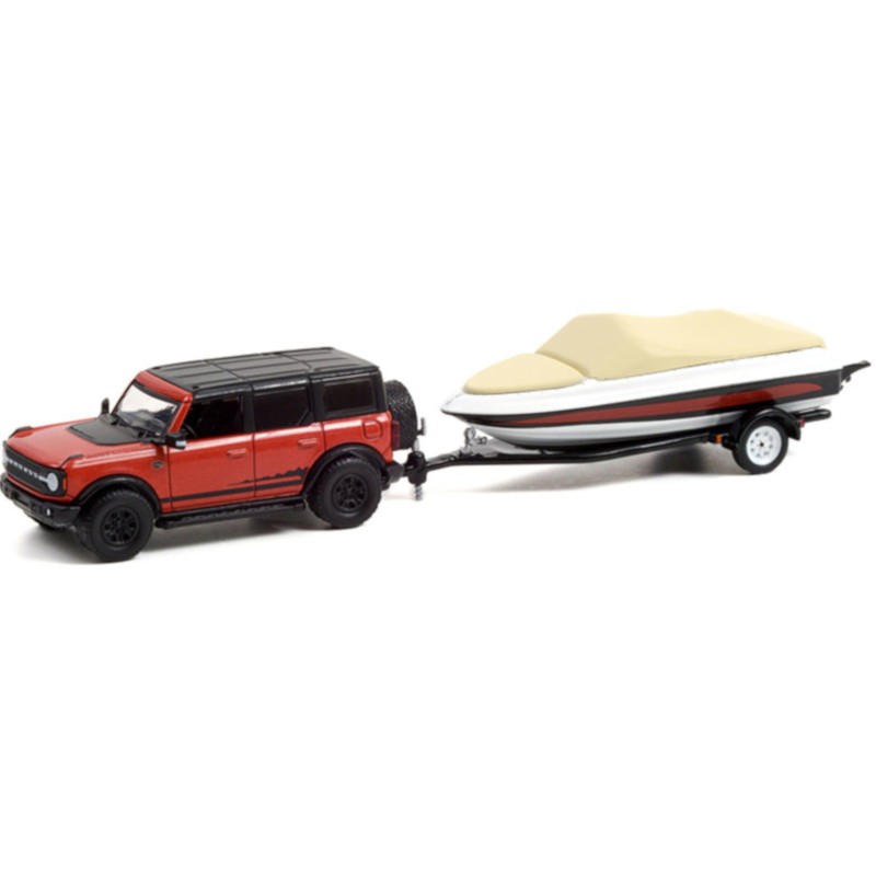 1/64 FORD Bronco Wildtrak 2021 + Remorque + Bateau