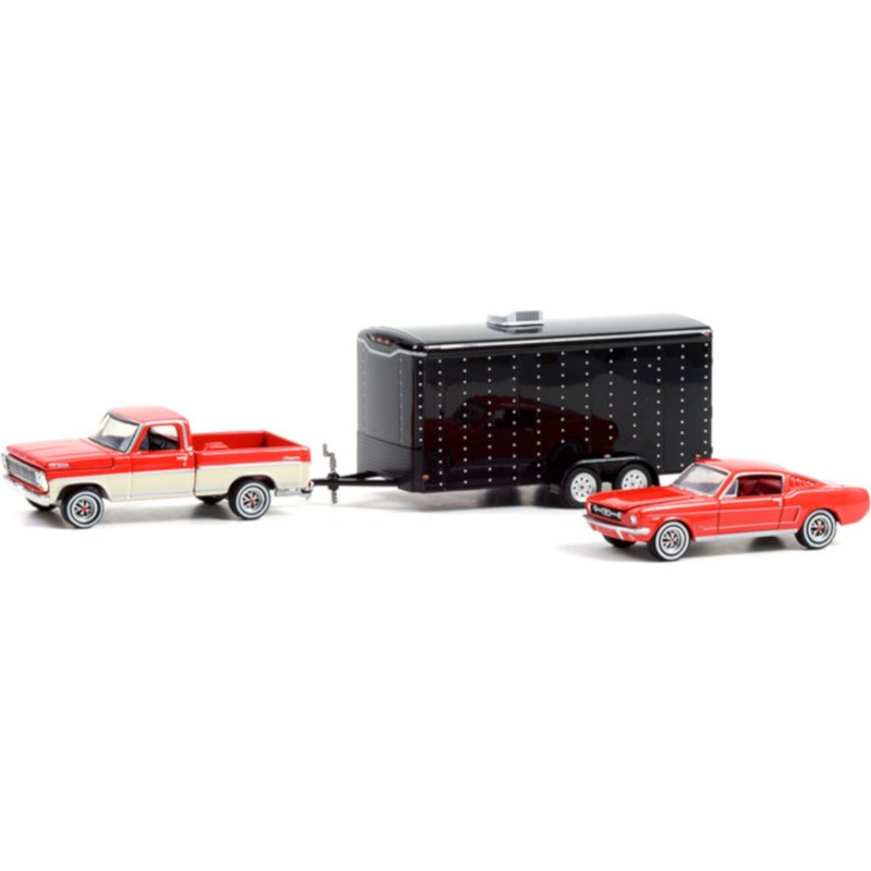 1/64 FORD F-100 1967 + FORD Mustang Fastback 1965 + Remorque