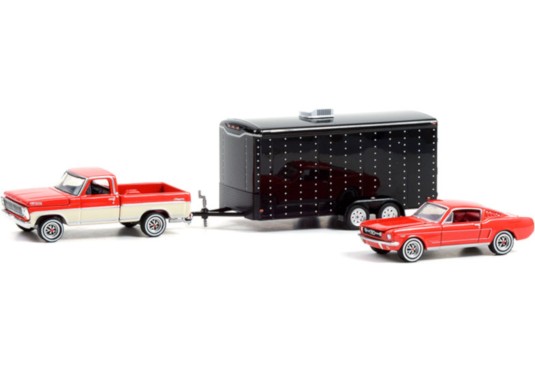 1/64 FORD F-100 1967 + FORD Mustang Fastback 1965 + Remorque