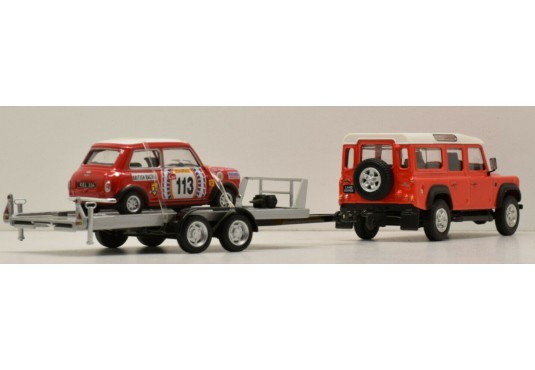 1/43 LAND ROVER Defender 110 + Remorque + Mini N°113 Racing