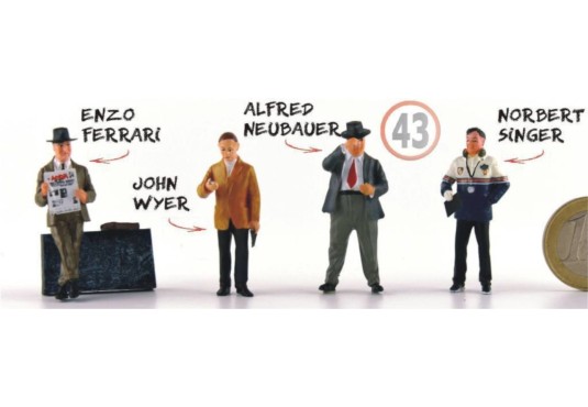 1/43 Personnage X4 Enzo FERRARI / Norbert SINGER / Alfred NEUBAUER / John WYER