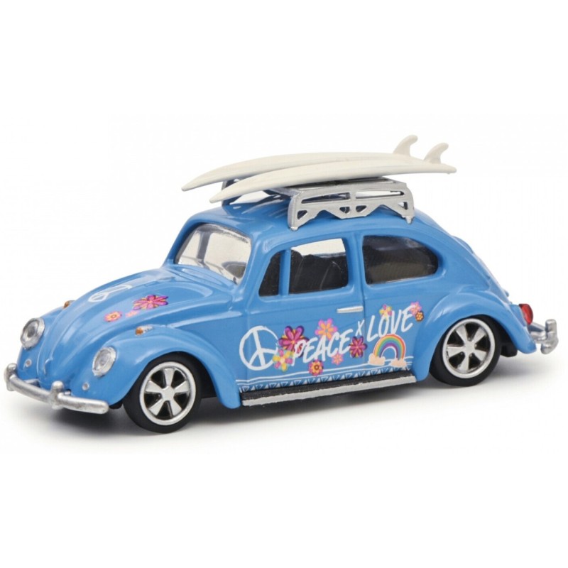 1/64 VOLKSWAGEN Coccinelle + Planches de Surf " Peace And Love "