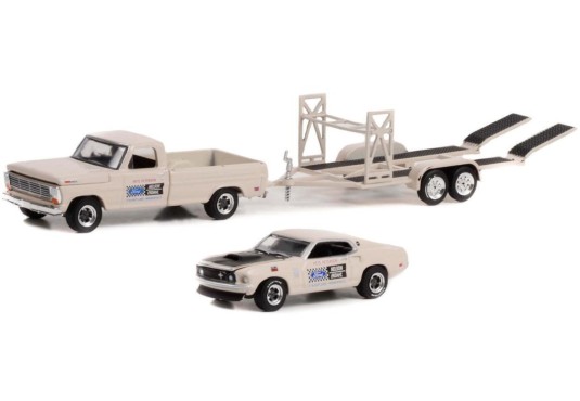 1/64 FORD F 100 1969 + Ford Mustang Boss 429 + Remorque