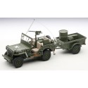 1/18 JEEP Willys + Remorque + Accessoires