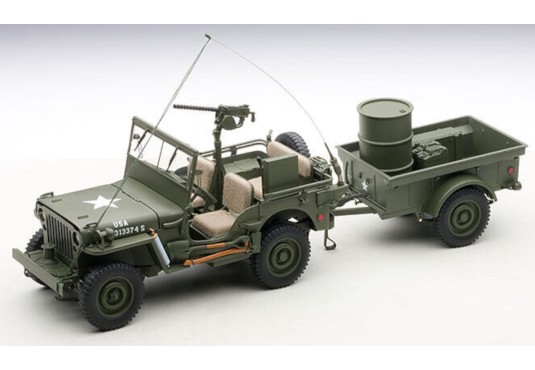 1/18 JEEP Willys + Remorque...