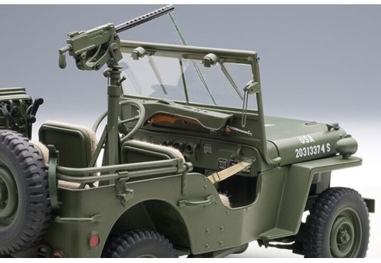 1/18 JEEP Willys + Remorque + Accessoires