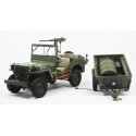 1/18 JEEP Willys + Remorque + Accessoires