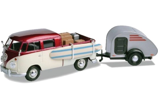 1/24 VOLKSWAGEN Combi T1 Pick Up + Caravane + Surf VOLKSWAGEN