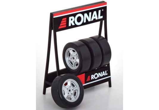 1/18 RACK Pneus RONAL + 4 pneus