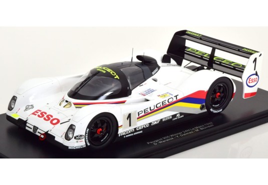 1/18 PEUGEOT 905 Evo 1 Bis N°1 Le Mans 1992 + Vitrine