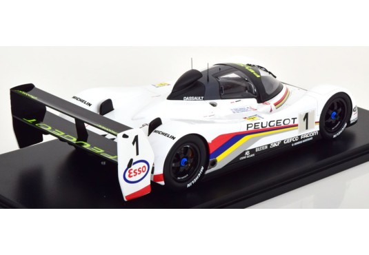 1/18 PEUGEOT 905 Evo 1 Bis N°1 Le Mans 1992 + Vitrine