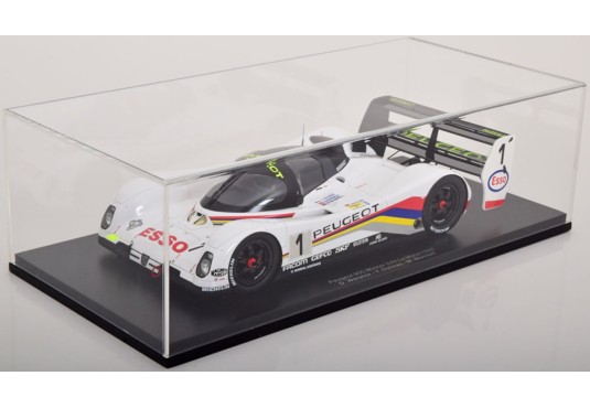 1/18 PEUGEOT 905 Evo 1 Bis N°1 Le Mans 1992 + Vitrine