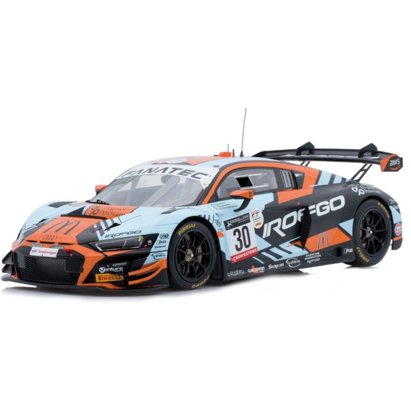 1/18 AUDI R8 LMS GT3 N°30 24 H Spa 2022 + Vitrine