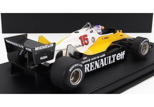 1/18 RENAULT RE40 N°15 Grand Prix France Paul Ricard 1983 + Pilote + Vitrine