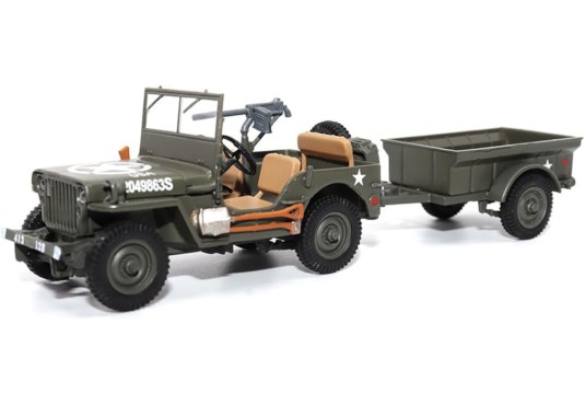 1/43 JEEP Willys + Remorque...