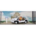 1/43 MINI Moke + 2 Personnages + 1 bagage + Panneau 1964