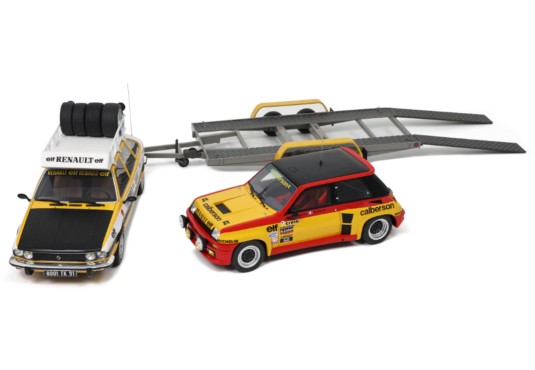 1/18 RENAULT 30 Assistance + RENAULT 5 Turbo N°4 Tour de Corse 1980 + Remorque