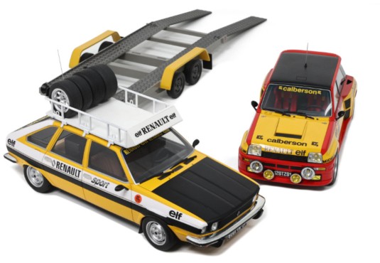 1/18 RENAULT 30 Assistance + RENAULT 5 Turbo N°4 Tour de Corse 1980 + Remorque