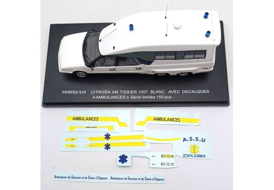 1/43 CITROEN XM Tissier 1007 Blanc + Décalques Ambulance