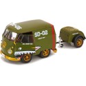 1/18 VOLKSWAGEN Kool Combi Army 1950 + Remorque
