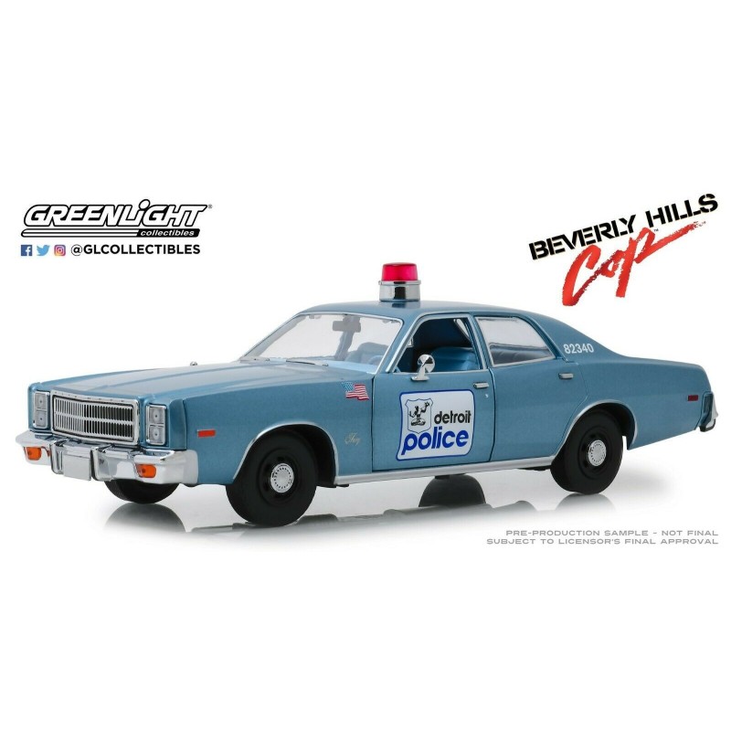 1/18 PLYMOUTH Fury Detroit Police "Beverly Hills" 1977 PLYMOUTH